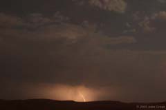Lightning from storm near Poway, CA